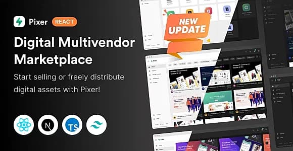 Pixer-React Multivendor Digital Marketplace Template