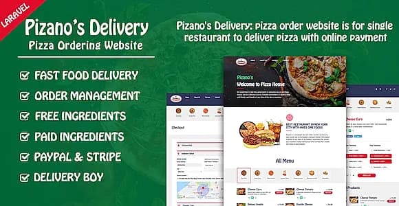 Pizano's Delivery: Unlimited pizza order website