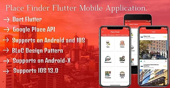 "Place Finder" Flutter Google Map Place Finder Complete Solution