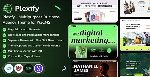 Plexify - Multipurpose Business Agency Theme for W3CMS