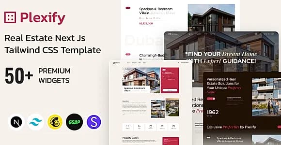 Plexify - Real Estate Next JS Tailwind CSS Template