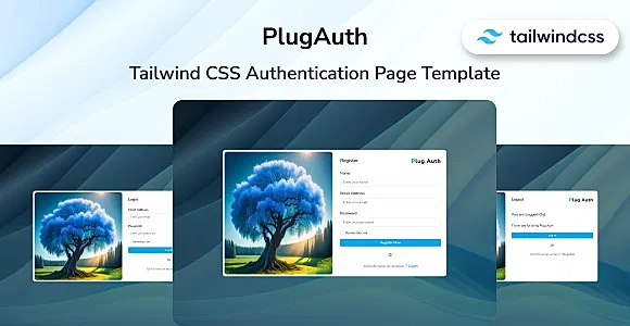 PlugAuth - Tailwind CSS 3 Authentication Page Template