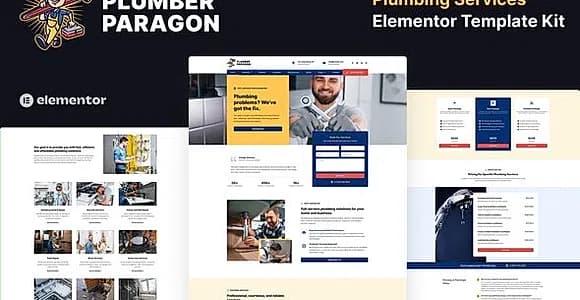 Plumber Paragon - Plumbing Services Elementor Pro Template Kit