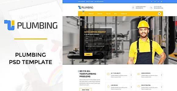 Plumbing - Handy Man PSD Template