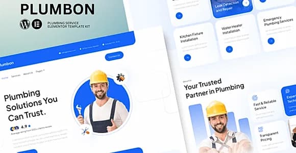 Plumbon - Plumbing Service Elementor Template Kit