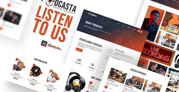 Podcasta - Podcast & Streaming Elementor Template Kit