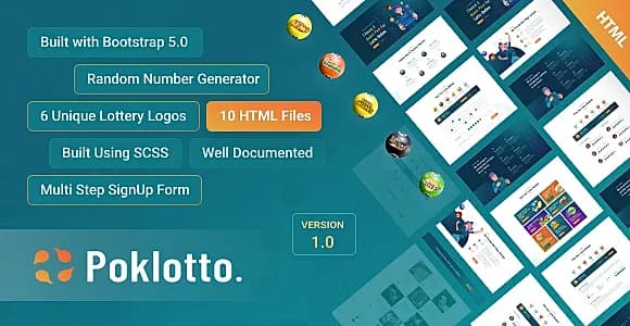 Poklotto - Online Lottery Platform HTML Template