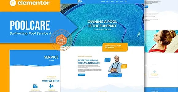 Poolcare - Swimming Pool Service & Maintenance Elementor Template Kit