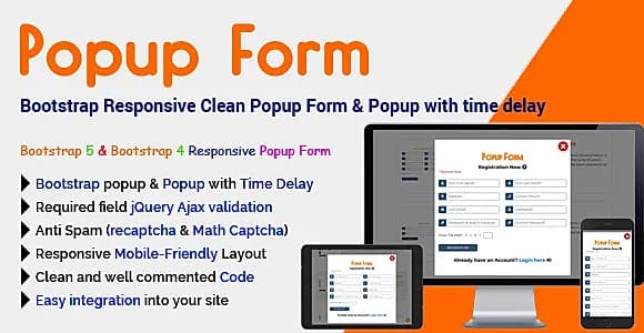 Popup Form - Bootstrap Responsive Clean Popup Form