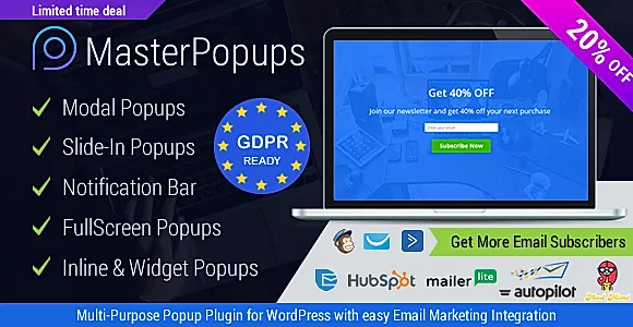 Popup Plugin for WordPress & Popup Editor - Master Popups for Email Subscription