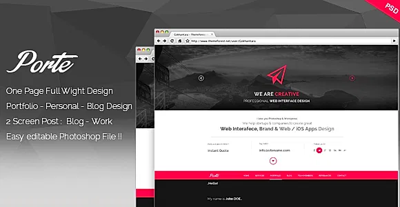 Porte - Personal Resume PSD Theme