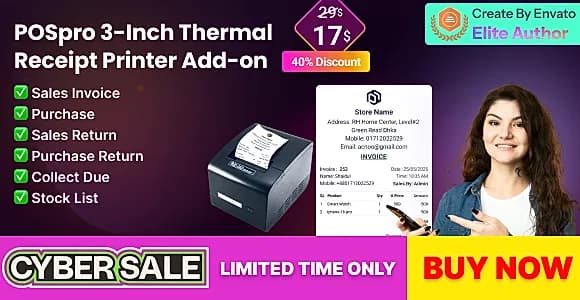 POSPro 3‑Inch Thermal Printer Add‑on for Web & App