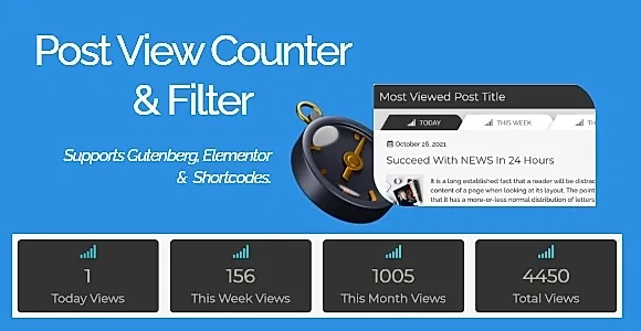 Post Views Filter & Counter - Views count and Post Filter Layouts WordPress Plugin