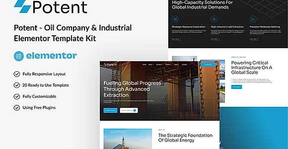 Potent - Oil Company & Industrial Elementor Template Kit