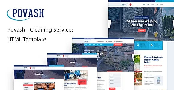 Povash | Power Wash Cleaning Services HTML Template
