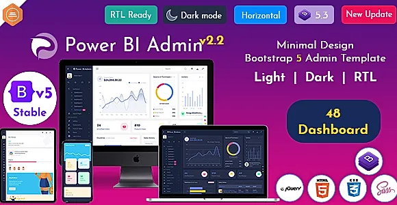 Power BI Admin - Responsive Bootstrap Admin Templates with UI Framework