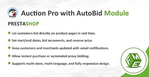 Prestashop Auction Pro Module with Auto & Fake Bidding
