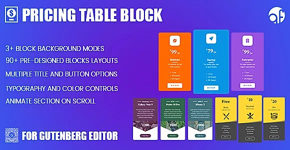 Pricing Table Block Pro WordPress Plugin