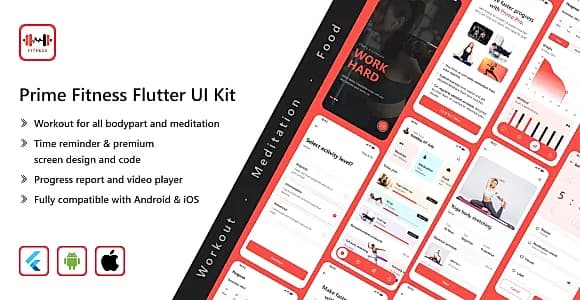 Prime Fitness Flutter App UI Kit