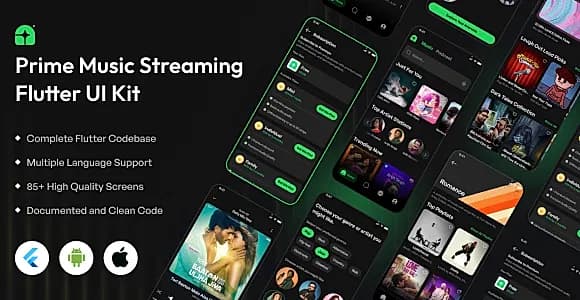 Prime Music Streaming Flutter UI Kit