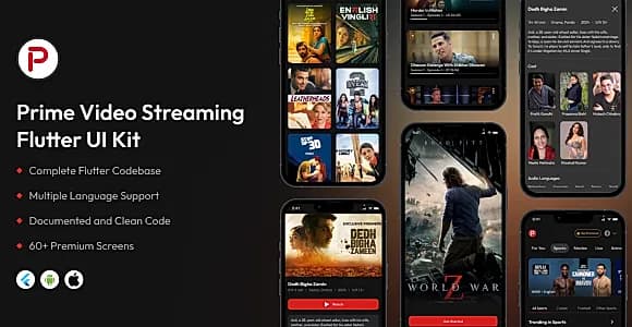 Prime Video Streaming Flutter App UI Kit
