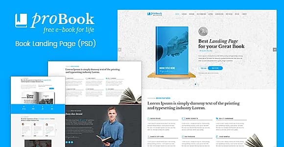 ProBook - Book Landing Page PSD