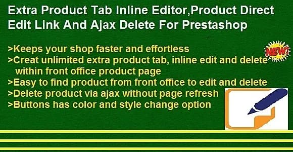 Product Direct Edit Link,Ajax Delete And Extra Product Tabs Inline Editor