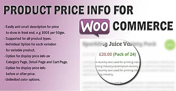 Product Price Info For WooCommerce WordPress Plugin
