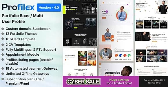 Profilex - Multitenant Portfolio Website Builder with Appointment Module (SAAS)