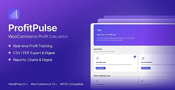 ProfitPulse  WooCommerce Profit Calculator WordPress Plugin