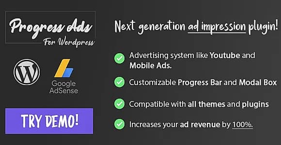 Progress Ads - WordPress Skippable Ads Plugin