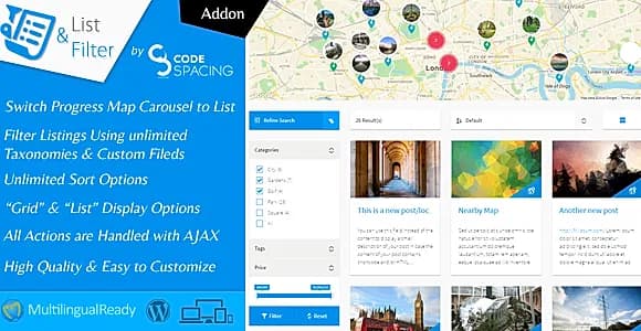 Progress Map, List & Filter WordPress Plugin