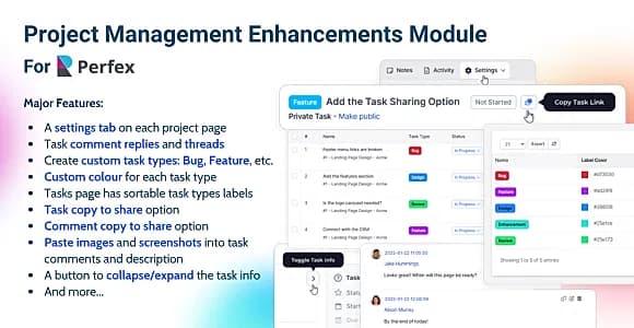 Project Management Enhancements Module for Perfex CRM