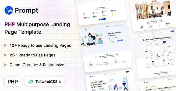 Prompt - PHP Multipurpose TailwindCSS Landing Template