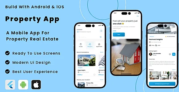 Property App - Real Estate | Property Booking Flutter App | Android | iOS Mobile App Template