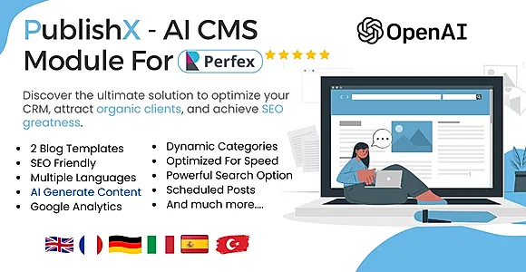 PublishX - AI Powered CMS For Perfex CRM
