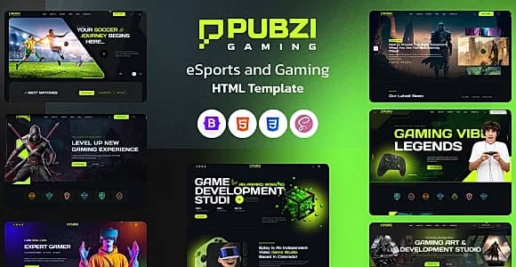 Pubzi – eSports and AI Gaming HTML Template