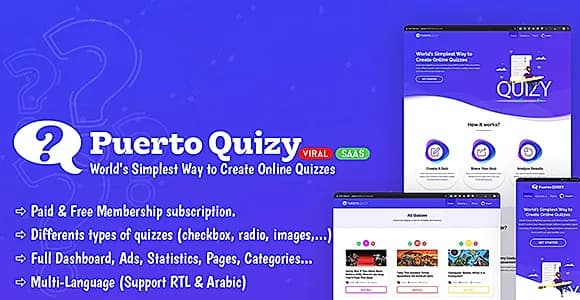 Puerto Quizy - Premium Quiz Builder Script SAAS