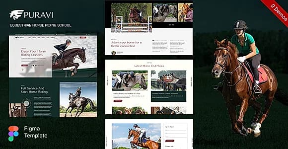 Puravi - Equestrian Club & Horse Riding Sports Website Figma Template