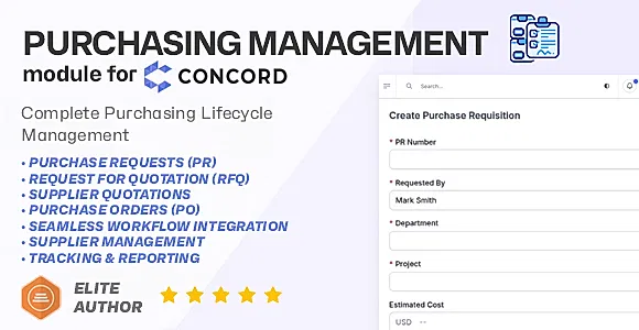 Purchase Management module for Concord CRM