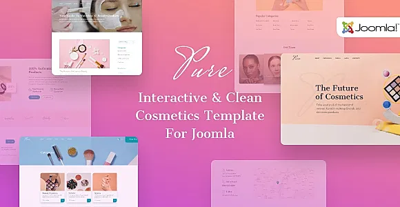 Pure - Beauty Salon Joomla Template for Cosmetics & Makeup Artist Portfolio
