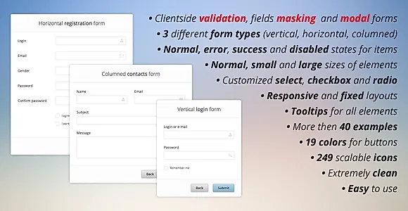 Pure CSS3 Forms Set + Validation and Masking