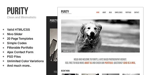 Purity: Responsive, Clean, Minimal & Bold Template