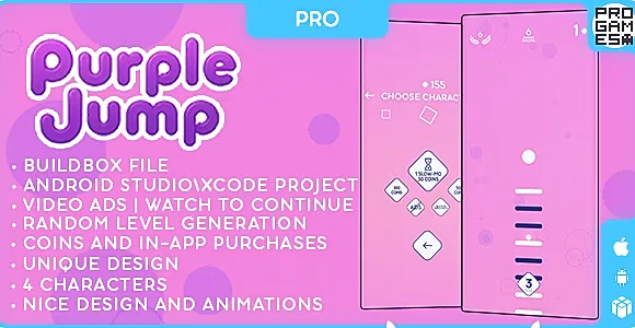 Purple Jump (PRO) - BUILDBOX CLASSIC - IOS - Android - Reward video