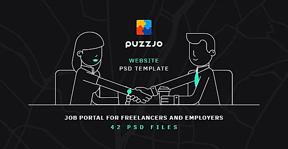 Puzzjo - Job Portal Website PSD Template