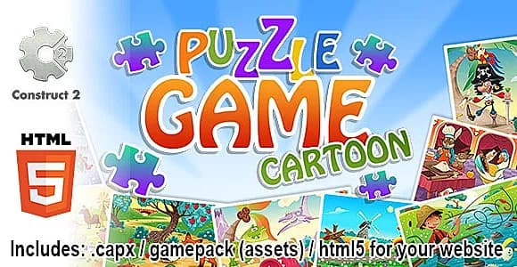 Puzzle Game Cartoon - Construct 2 Source Code and HTML5 Files for your Site