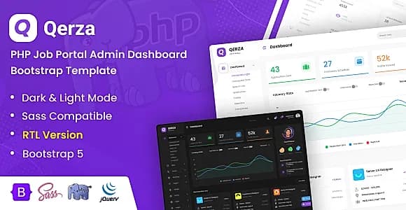 Qerza - PHP Job Portal Admin Dashboard Bootstrap Template