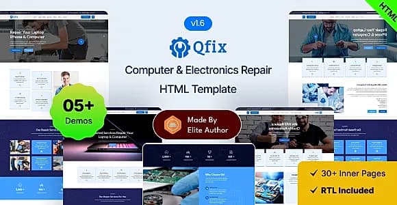 Qfix - Computer & Electronics Repair Bootstrap 5 Template