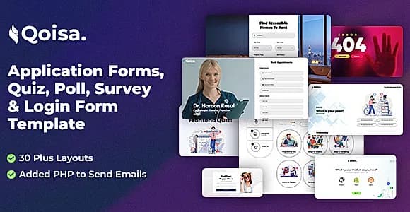 Qoisa - Application Forms, Quiz, Poll, Survey & Login Form Template