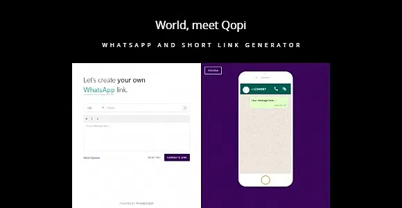 Qopi - WhatsApp and Short Link Generator